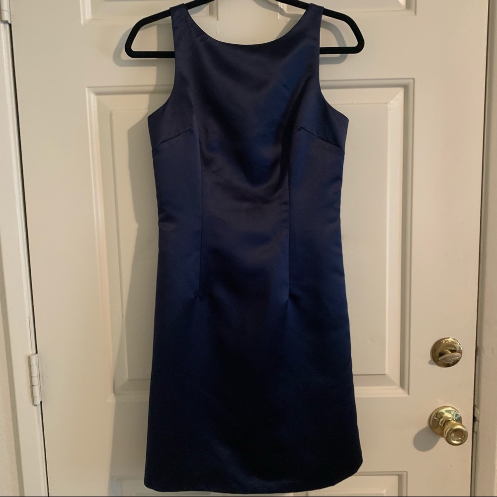 Midnight blue satin Max & Cleo Dress